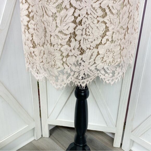 Vince Camuto Floral Lace Open Back Halter Shift Party Dress Blush Pink 4 - Picture 7 of 14